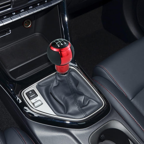 5 Speed Stick Shifter Knob Light PU Leather Gear Handle Car Ball Transmission Lever Head for Most Manual Automotive Vehicles (Red)...