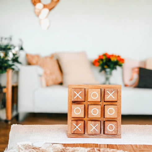 BSIRI Wooden XO Blocks (L) Tic Tac Toe Board Games - Ideal for Kids Games, Family Games and Game Night for Adults, Farmhouse Decor for Coffee Tabl...