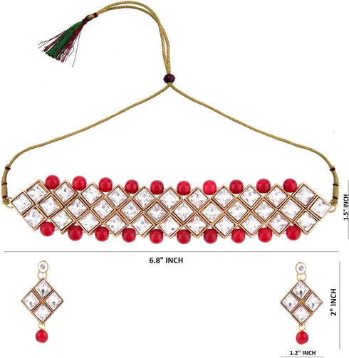 Efulgenz Indian Bollywood Traditional Crystal Faux Pearl Bridal Choker Necklace Earrings Jewelry Set...