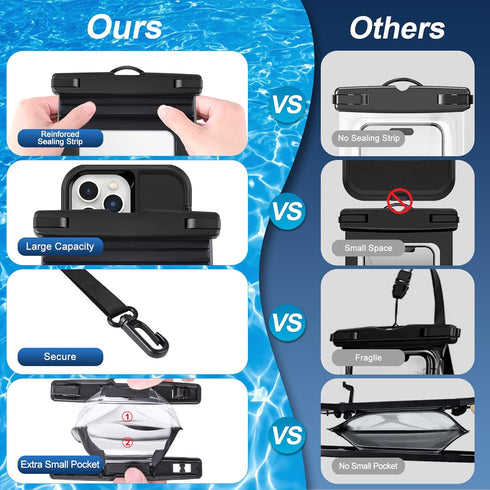Floating Waterproof Phone Pouch, 2Pack IP68 Waterproof Phone Dry Bag Case with Zip Lock Seal for iPhone 15 14 13 12 11 Pro Max Plus Samsung, Phone...