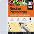 Recipe Protectors, Holds Standard 8.5" x 11" Paper, 30 Pack, Reinforced Holes, Refill Sheets For 3 Ring Binders...