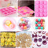 Newk Flower Heart Shape Chocolate Silicone Mold, 4 Packs 12 Cavity Candy Baking Mold for Parties, Festival and DIY Crafts - Green, Blue, Pink, Ora...