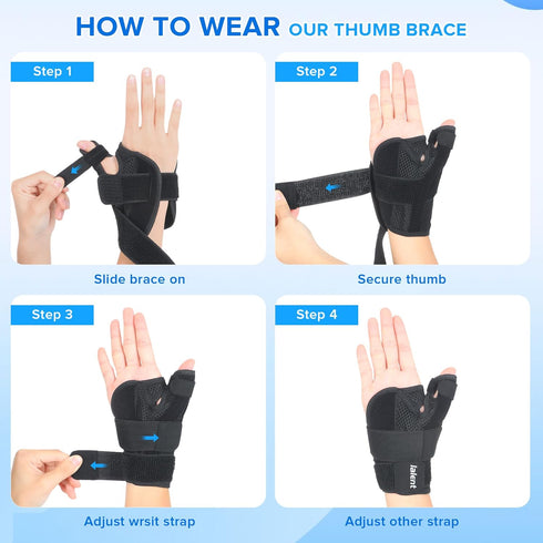 Thumb Brace for Right or Left Hand, Trigger Thumb Spica Splint for Carpal Tunnel, Tendonitis, & Arthritis in Hands or Fingers, CMC, Pain Relief - ...