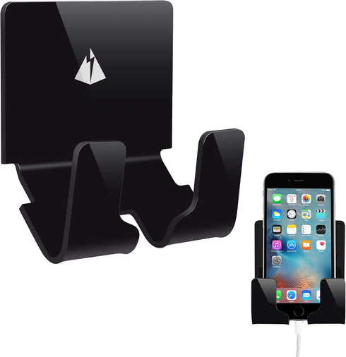 TXEsign Adhesive Wall Phone Holder Mount for Smartphones iPhone External Battery Wall Holder Mount (Black)...