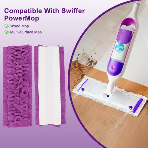 6 Pack Reusable Mop Pads Compatible with Swiffer Powermop, Papclean Power Mop Refills Microfiber Power Mop Mopping Pads for Powermop Multi-Surface...