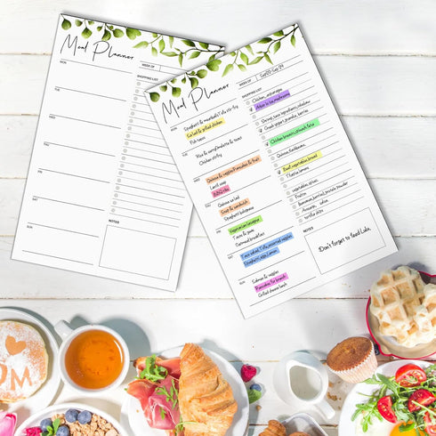 Joyberg 2 PCS Weekly Meal Planner Magnetic for Fridge 8.3x5.5”, Undated Weekly Meal Planner and Grocery List Tearable Shopping List, Magnetic Menu...