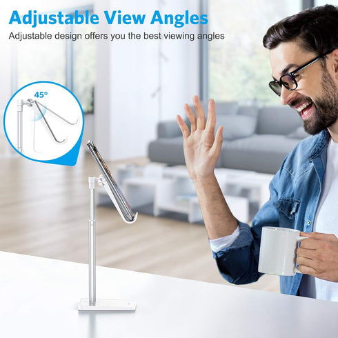 OMOTON Cell Phone Stand, Adjustable Angle Height Desk Phone Dock Holder for iPhone SE 16 Pro Max/Plus/XS/XR, Samsung Galaxy S20 / S10 / S9 / S8 an...