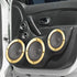 X AUTOHAUX 2pcs 4" Car Metal Audio Speaker Cover Black Glossy Mesh Subwoofer Grill Horn Guard Decorative Circle Grille Protector Gold Tone...
