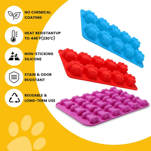 6PCS Silicone Molds Puppy Dog Paw and Bone, Elegant Chocolate Molds for Baking, Non-Stick gummy molds, Dog Treat Molds, Used for Chocolate, Candy,...