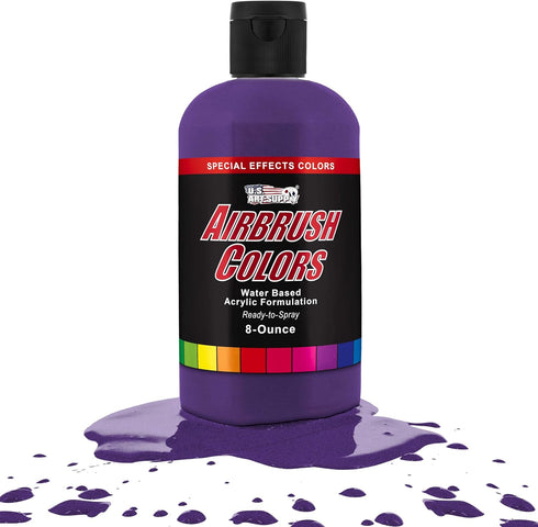 U.S. Art Supply Ready to Spray Purple Pearl Pearlized Special Effects Acrylic Airbrush Paint - 8oz Bottle, Professional Grade Non-Toxic Water-Base...