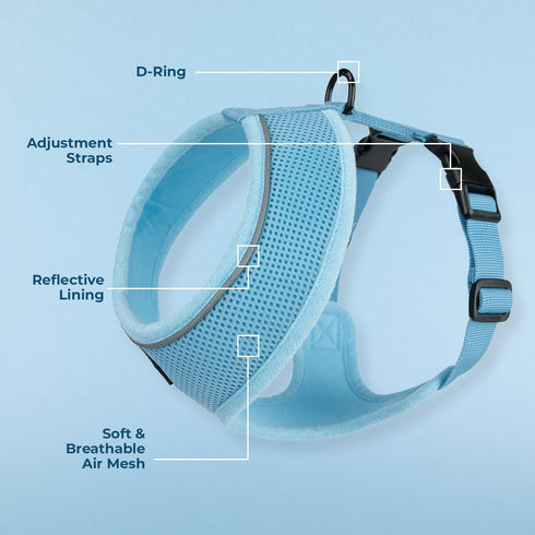 Aerolite No Pull Mesh Dog Harness with Lightweight, Soft, Breathable Chest Coverage, Reflective Stitching, and Adjustable Straps for Walking, Runn...