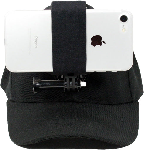 Baseball Hat Compatible with Smartphone or GoPro Camera Head Mount. Compatible with Any Cell Phone or Action Camera. iPhone, Samsung, Nokia, Googl...