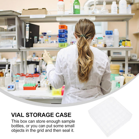 ULTECHNOVO Boxes Box Glass Case Essential Oils Holder Cryogenic Holder Case Plastic Vial Box Vial Freezer Box Injection Vial Box Labs Storage Case...