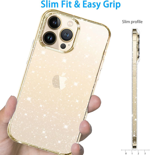 Compatible with iPhone 13 Pro Max Case, Clear Glitter Sparkle Bling Slim Bumper Cover Soft Shockproof Phone Cases for iPhone 13 Pro Max (6.7 inch)...