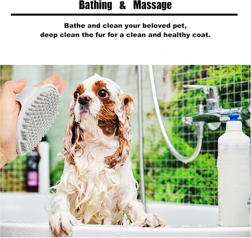 Microfiber Dog Towels for Drying Dogs, Dog Bath Brush & Towel Set, Super Absorbent,Machine Washable, Rubber Dog Wash Brush,Dog Shower Bathing Brus...