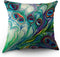 Moslion Peacock Feather Pillow Case Home Decorative Oil Painting Feathers White Blue Pink Throw Pillow Case 18" x 18" Inch Cotton Linen Cushion Co...