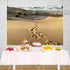 7x5ft Desert Landscape Photography Background Blue Sky White Clouds Desert Footprints Natural Scenery Background for Party Supplies Party Decorati...