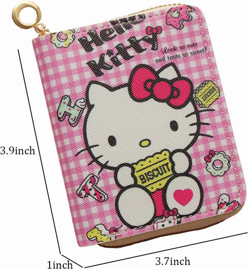 Small Wallet for Women and Girl, Short PU Leather Zipper Cute Coin Purse, 2Pce...