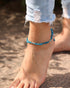 Blue Apatite Evil Eye Anklet Bracelets for Women Tumbled Chip Beach Foot Anklet Amulet Protection Reiki Crystals...