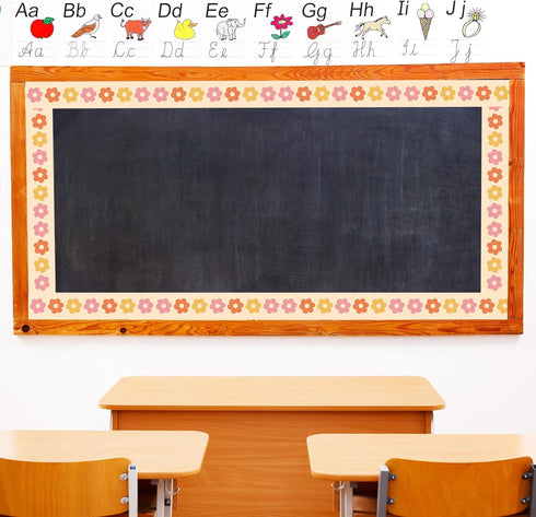 AnyDesign 72.3Ft Retro Groovy Bulletin Board Borders Boho Flower Checkered Heart Trim Borders Adhesive Border Stickers for Chalkboard Wall Decor, ...