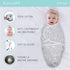 The Peanutshell Baby Swaddle Blankets for Boys or Girls, Grey Safari Animals & Stars, 3 Pack Wrap Set (Medium/Large)...