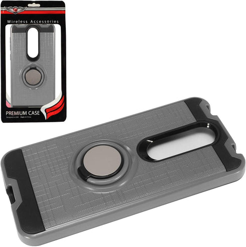 Z-GEN - Alcatel Onyx 5008R - Hybrid Phone Case w/Ring Stand + Tempered Glass Screen Protector - RS2 Gray...