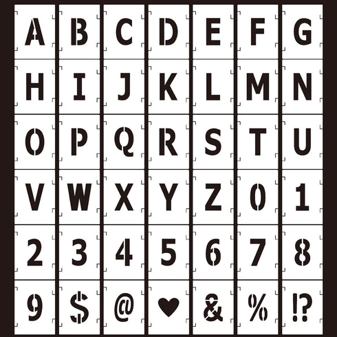 42Pcs Letter Stencils 3 inch, Letters and Numbers Interlocking Stencil Kit, Symbol Numbers Craft Stencils Art Craft Stencils for Painting on Wood,...