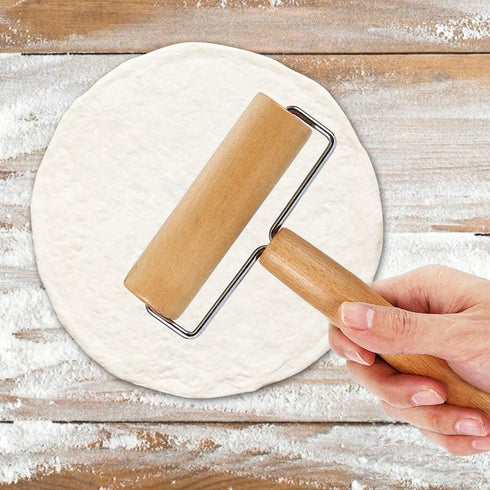 Pizza Roller Wood Dough Roller Pastry Roller Double Head Baking Roller Non Stick Pizza Dough Roller Wooden Bread Roller Food Roller Small Dough Ro...