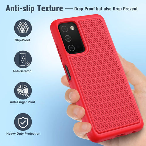 BNIUT for Samsung Galaxy A03s Case Shockproof: Dual Layer Protective Heavy Duty Cell Phone Cover Rugged with Non Slip Textured Back - Military Pro...