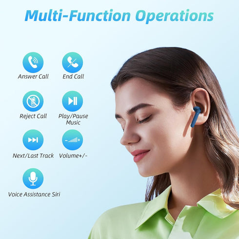Wireless Earbuds 40H Playtime 8H Continuous Playtime Bluetooth Ear Buds, IPX6 Waterproof Stereo Sound Bluetooth Wireless Headphones with Microphon...
