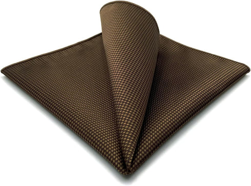 S&W SHLAX&WING Matching Pocket Square 12.6 inches Large Solid Color Dark Brown...