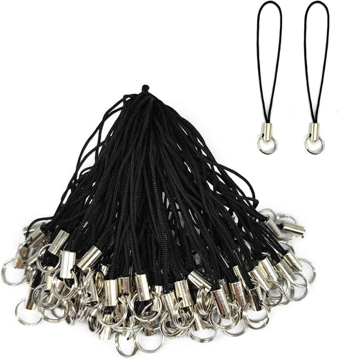 100pcs Hand Wrist Strap Lanyard Cell Phone Split Ring Strap Detachable Phone Ring Strap Phone Charm Cords DIY Lanyard Decorations for Hanging Char...