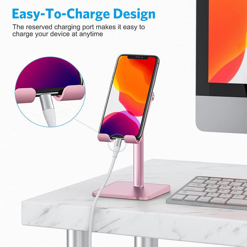 OMOTON Cell Phone Stand, Adjustable Angle Height Desk Phone Dock Holder for iPhone SE 2/11 / 11 Pro/XS Max/XR, Samsung Galaxy S20 / S10 / S9 / S8 ...
