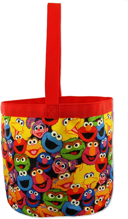 Sesame Street Elmo Boys Girls Collapsible Nylon Gift Basket Bucket Tote Bag...