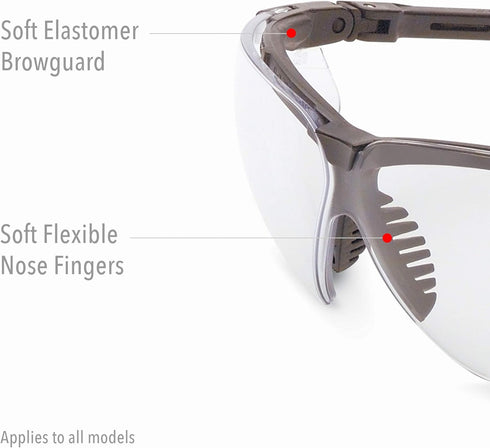 UVEX by Honeywell Genesis XC Safety Glasses, Black Frame with SCT-Vermillion Lens & Uvextreme Anti-Fog Coating (S3311X)...