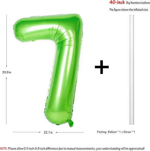 40 inch large green digital balloon number helium foil polyester film Jungle themed party birthday party anniversary decoration bright green digit...