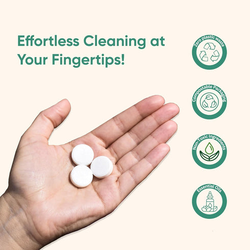 Eco-Friendly Cleaning Tablet Variety Pack - Multi-Surface, Glass & Bathroom Cleaner Refills, Compostable, Plant-Based, Family & Pet Safe - Sample ...