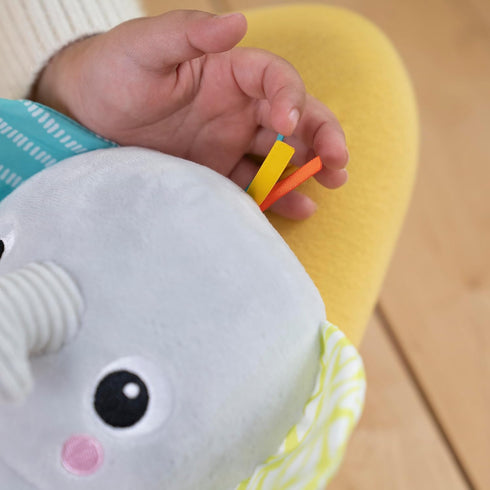 Bright Starts Hug-a-Bye Baby Elephant Stuffed Animal Musical Toy, Soft Toy Soother Plays Songs & Lights up, Newborn and up...