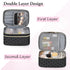 IGOLUMON Travel Makeup Bag Double Layer Make Up Bag Portable Large Cosmetic Bag Wide-open Toiletry Bag for Women Roomy Cosmetic Case Pouch Multifu...