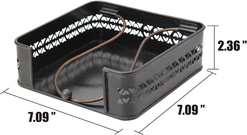 Stonebriar Industrial Black Graphite Metal Table Top Napkin Holder, Decorative Napkin Tray for Dining Table and Kitchen, Unique Tissue Dispenser f...