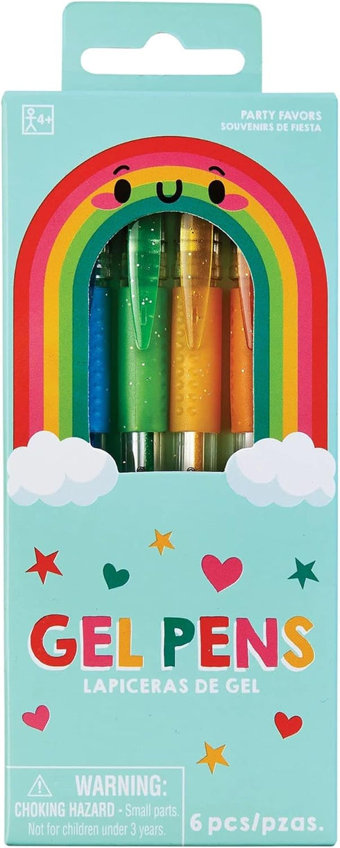 Amscan Vibrant Rainbow Gel Pen Set - 6.1" (Pack of 6) - Perfect for Creativity & Expression, Ideal for Artists and Stationery Enthusiasts...