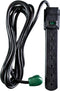 Go Green Power Inc. 6 Outlet Surge Protector, Black, 6ft Cord - 250 Joules, Circuit Breaker, Mountable, Great for in-Home Use...