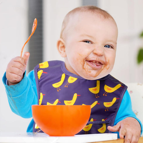 6Pcs Baby Feeding Bibs Waterproof Toddler Bib Set with Crumb Catcher Pocket Infant Adjustable Baby Teething Bib Babies Sleeveless Colorful Fruits ...