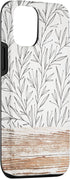 iPhone 12/12 Pro Boho Rustic Botanical Leaf Pattern Vintage Beige Case...