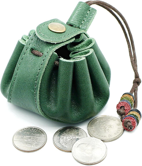 Handmade Genuine Leather Portable Drawstring Pouch, DND Dice Bag, Coin Purse,Jewelry Storage Bag for D&D Role Playing Games &Coins and Accessory C...