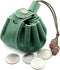 Handmade Genuine Leather Portable Drawstring Pouch, DND Dice Bag, Coin Purse,Jewelry Storage Bag for D&D Role Playing Games &Coins and Accessory C...