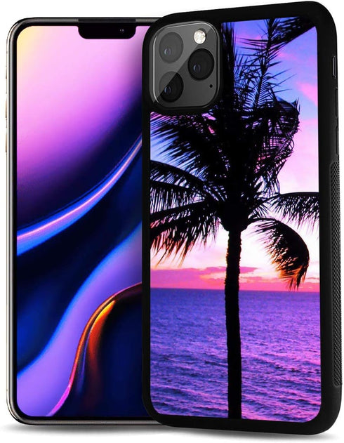 for iPhone 11, Durable Protective Soft Back Case Phone Cover, HOT12377 Palm Tropical...