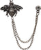 Knighthood Black Bee with Hanging Chain Brooch Lapel Pin...