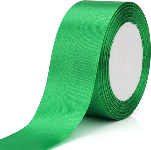 25 Yards 1-1/2 inches Wide Satin Ribbon Suitable for Wedding, Party and Gift Box Packaging Ribbon (Green, 1-1/2")...