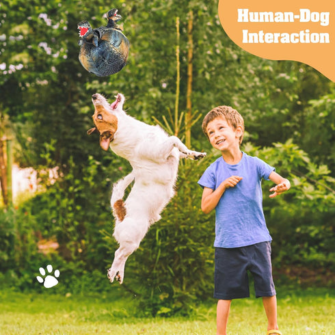 vocheer Squeaky Dog Toy, Dinosaur Hide and Seek Dog Toy Puzzle Interactive Pet Toy for Medium/Small Dogs, Random Color...